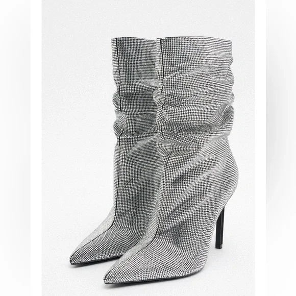 ❤️‍🔥❤️‍🔥Zara sparkly high heel ankle boots ❤️‍🔥❤️‍🔥 - Picture 2 of 12